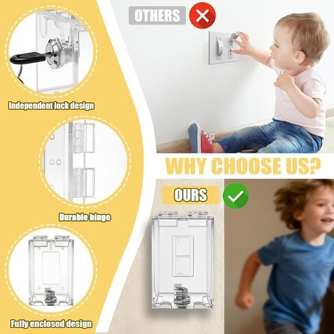 Light Switch Guard Cover, Child Safety Switch Plate with High-Strength PVC Fully Enclosed Design, Baby Proof Outlet Covers Prevent Accidental On/Off by Kids (1 Pack)" in Kuwait