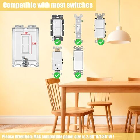 Light Switch Guard Cover, Child Safety Switch Plate with High-Strength PVC Fully Enclosed Design, Baby Proof Outlet Covers Prevent Accidental On/Off by Kids (1 Pack)" in Kuwait