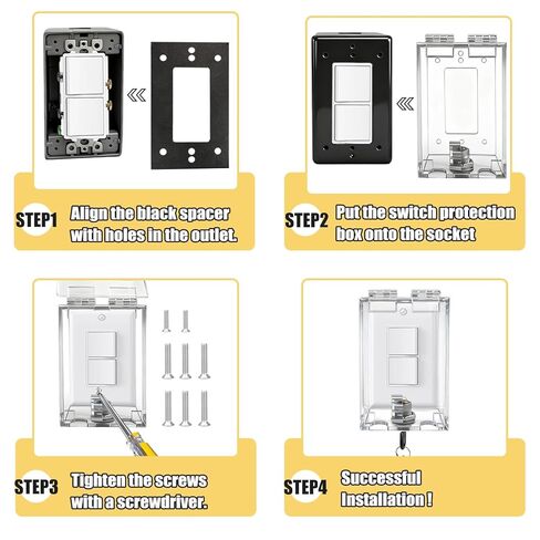 Light Switch Guard Cover, Child Safety Switch Plate with High-Strength PVC Fully Enclosed Design, Baby Proof Outlet Covers Prevent Accidental On/Off by Kids (1 Pack)" in Kuwait