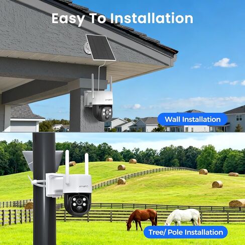 xmartO Wireless Solar PTZ Security Camera System, 10-Cam Bundle, 4MP QHD, 4K 10CH Expandable WiFi NVR, All-Weather Solar Charge, Two-Way Audio, PIR Sensor, No Monthly Fee, 500GB in Kuwait