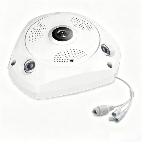 360° Panoramic Fisheye Security Camera, 1280x960 HD WiFi IP Camera, Night Vision, Motion Detection, 2-Way Audio, Remote View, Ceiling Mount Indoor Surveillance Camera for Home Office in Kuwait