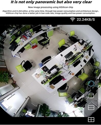 360° Panoramic Fisheye Security Camera, 1280x960 HD WiFi IP Camera, Night Vision, Motion Detection, 2-Way Audio, Remote View, Ceiling Mount Indoor Surveillance Camera for Home Office in Kuwait
