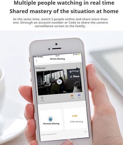 1080P HD Indoor Security Camera, 360° Pan/Tilt WiFi Smart Camera with Night Vision, 2-Way Audio, Motion Detection, Pet Camera/Baby Monitor with Phone App, Cloud/TF Card Storage in Kuwait