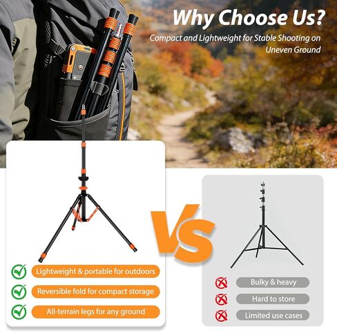Light Stand Photography, 6.5ft/200cm Removable Center Column Tripod Stand with Storage Bag & Sandbag, 2-in-1 Portable Aluminum Tripod Light Stand for Video Lighting, Flash, Strobe, Softbox in Saudi Arabia