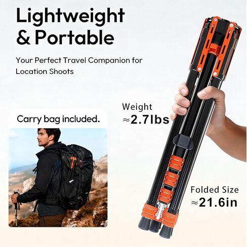 Light Stand Photography, 6.5ft/200cm Removable Center Column Tripod Stand with Storage Bag & Sandbag, 2-in-1 Portable Aluminum Tripod Light Stand for Video Lighting, Flash, Strobe, Softbox in Saudi Arabia
