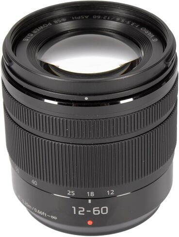 باناسونيك لوميكس جي فاريو 12-60 ملم f/3.5-5.6 ASPH. قوة O.I.S. عدسة لـ Micro Four Thirds 24-120 مم تقريب مكافئ للتثبيت البصري ثنائي I.S. متوافق + فلتر + طقم تنظيف (حزمة من 4 عناصر) in Kuwait