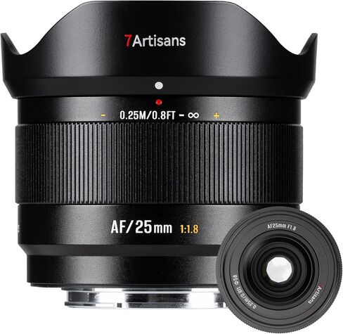 7artisans AF 25mm f1.8 APS-C Prime Lens for Fuji X Mount LITE Series 183g Auto Manual Focus STM Camera Lens,Face/Eye Recognition for Humanistic/Portraiture/Street Photography (for Fuji X Mount) in Kuwait