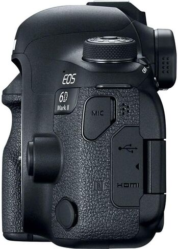 حزمة كاميرا Canon EOS 6D Mark II DSLR | مستشعر كامل الإطار 26.2 ميجابكسل، Dual Pixel CMOS AF، شاشة لمس متغيرة الزاوية وفيديو عالي الدقة | رائع للصور الشخصية والسفر (1897C002) + بطاقة سعة 64 جيجابايت + حقيبة + بطارية in Kuwait