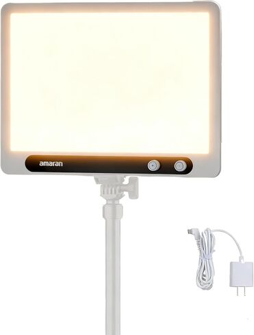 مجموعة Amaran Verge Max Kit مقاس 22 بوصة، ضوء لوحة حافة دائرية ثنائية اللون، 2700-6500 كلفن، 7 تأثيرات إضاءة، مشبك على لوحة المكتب لإضاءة الفيديو لتسجيل الفيديو، والألعاب، والبث المباشر، والمبدعين (فحمي) in Kuwait