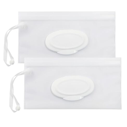 2Pcs Wet Wipes Pouches, Travel Wet Wipes Dispensers Reusable Cases, Portable Wipe Carrying Pouches(Translucent) in Kuwait