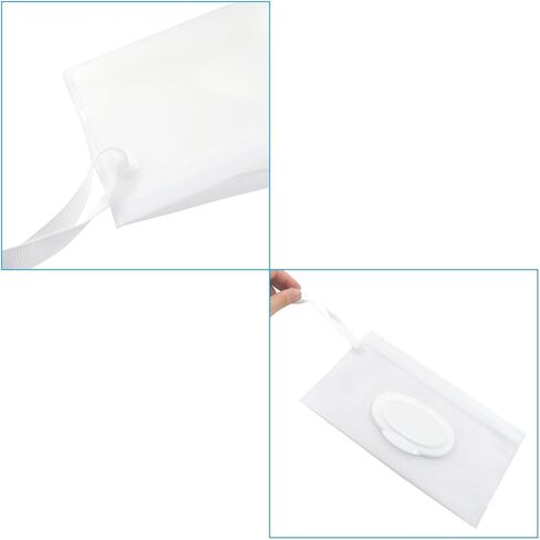 2Pcs Wet Wipes Pouches, Travel Wet Wipes Dispensers Reusable Cases, Portable Wipe Carrying Pouches(Translucent) in Saudi Arabia