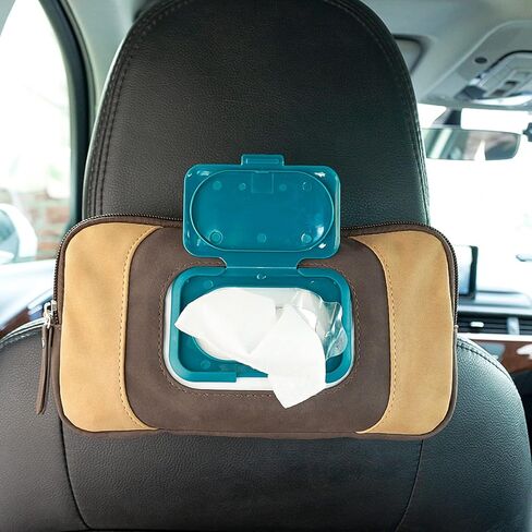 SONARIN Baby Wet Wipe Pouch,Portable Baby Wet Wipes Dispenser Holder Travel Wet Wipes Bag Container Reusable Baby Wipe Case Carrying Pouch for Baby and Adult(Brown) in Saudi Arabia