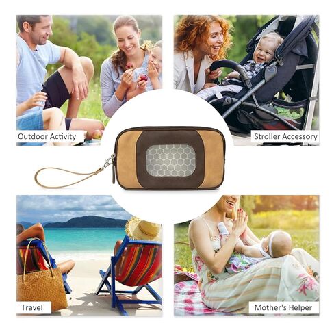 SONARIN Baby Wet Wipe Pouch,Portable Baby Wet Wipes Dispenser Holder Travel Wet Wipes Bag Container Reusable Baby Wipe Case Carrying Pouch for Baby and Adult(Brown) in Saudi Arabia