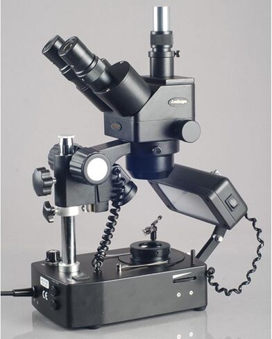 AmScope SH-2T-SL-DK مجهر تكبير ستيريو ثلاثي العينيات احترافي، عدسات WF10x، تكبير 10X-40X، هدف تكبير 1X-4X، إضاءة علوية/سفلية/جانبية، 110 فولت-120 فولت، يشمل مكثف Darkfield in Kuwait