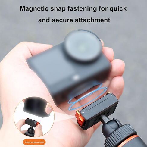 Fabater Action Camera Tripod, Magnetic Mount 360 Rotatable Ball Head Extendable 15.75 Inch Portable Selfie Stick, with Non Slip Silicone Pad, for Action 6 in Kuwait