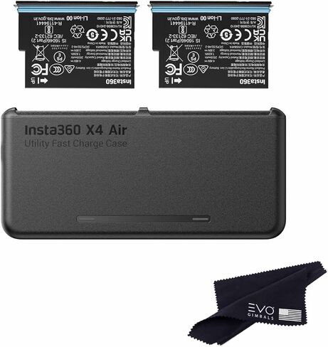 بطارية هوائية Insta360 X4 (2010 مللي أمبير في الساعة) وحزمة محور الشحن السريع/فقط لكاميرا Insta360 X4 Air 360 (بطاريتان + شاحن واحد) in Kuwait