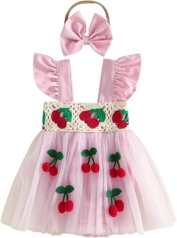 Madjtlqy Newborn Baby Girl Clothes Sleeveless Floral Romper Dress Jumpsuit Summer Infant Outfits 0 3 6 9 12 18 Months in Saudi Arabia