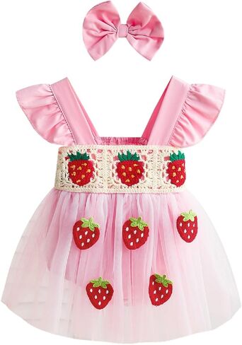 Madjtlqy Newborn Baby Girl Clothes Sleeveless Floral Romper Dress Jumpsuit Summer Infant Outfits 0 3 6 9 12 18 Months in Saudi Arabia