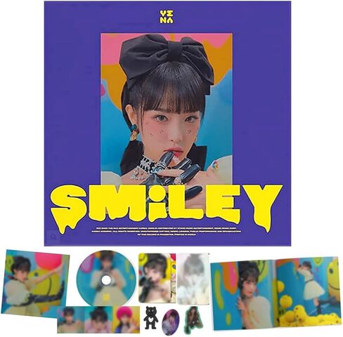 الألبوم المصغر الأول من YENA SMiLEY [إصدار SMILE] كتاب صور + قرص مضغوط + بطاقة صور + بطاقة صورة ثلاثية الأبعاد + بطاقة بريدية + ملصق in Kuwait