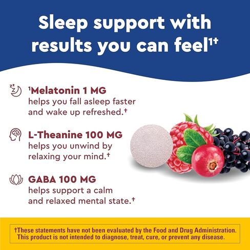 Nature Made Wellblends Back to Sleep, Melatonin 1 mg, L theanine 100 mg, and GABA 100mg, Sleep Supplement, 40 Fast Dissolve Tablets in Kuwait