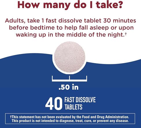 Nature Made Wellblends Back to Sleep, Melatonin 1 mg, L theanine 100 mg, and GABA 100mg, Sleep Supplement, 40 Fast Dissolve Tablets in Kuwait