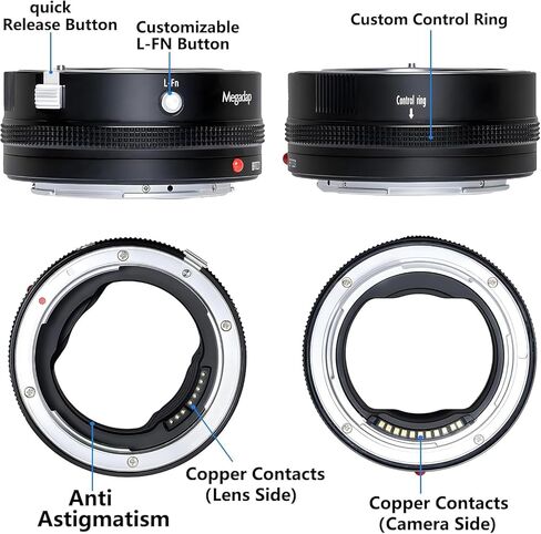 محول عدسة التركيز التلقائي Megadap EFTZ21 فتحة إلكترونية مدمجة متوافقة مع كاميرا Nikon Z Zf Z6III Z9 Z8 Z7 Z6 Z7II Z6II Z5 Z50 ZFC لعدسة Canon EOS EF Sigma Tamron EF Series (EFTZ 21) in Kuwait