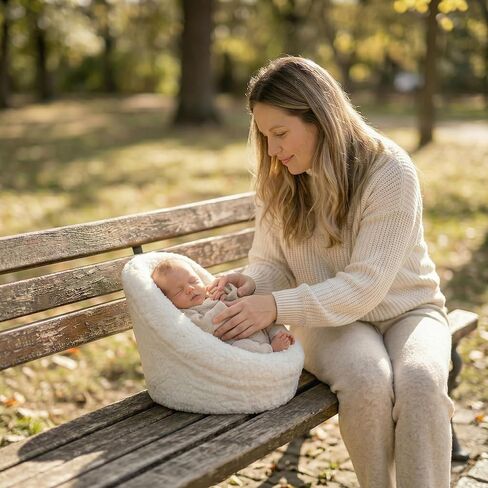 DOITOOL Newborn Chair for Photoshoot, White Baby Photography Props Mini Sofa Newborn Posing Seat Infant Studio Couch Toddler Picture Accessories in Kuwait