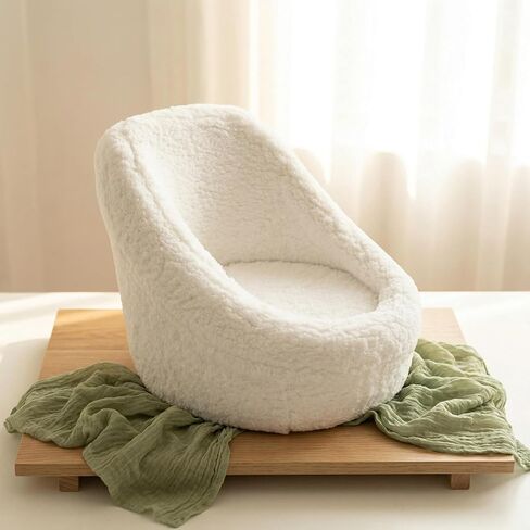DOITOOL Newborn Chair for Photoshoot, White Baby Photography Props Mini Sofa Newborn Posing Seat Infant Studio Couch Toddler Picture Accessories in Kuwait