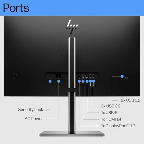 شاشة HP E27 G5 مقاس 27 بوصة FHD IPS مع وقت استجابة 5 مللي ثانية، مضادة للتوهج، خالية من الوميض، سطوع 300 شمعة في المتر المربع، حامل VESA (100 مم)، موسع منفذ HDMI وDockztorm USB، لون أسود/فضي (6N4E2AA#ABA) in Kuwait