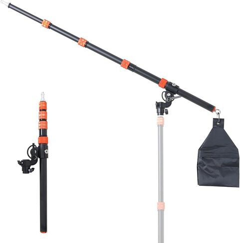 Extension Boom Arm for C Stand and Light Stand - Adjustable 22" to 63" Tripod Extension Arm with Sand Bag and 1/4"-3/8" Screws, Aluminum Tripod Boom Arm for Softbox, Studio Light, Photography Lighting in Saudi Arabia