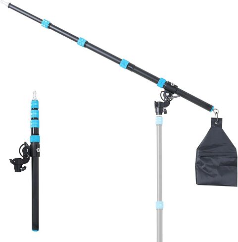 Extension Boom Arm for C Stand and Light Stand - Adjustable 22" to 63" Tripod Extension Arm with Sand Bag and 1/4"-3/8" Screws, Aluminum Tripod Boom Arm for Softbox, Studio Light, Photography Lighting in Saudi Arabia