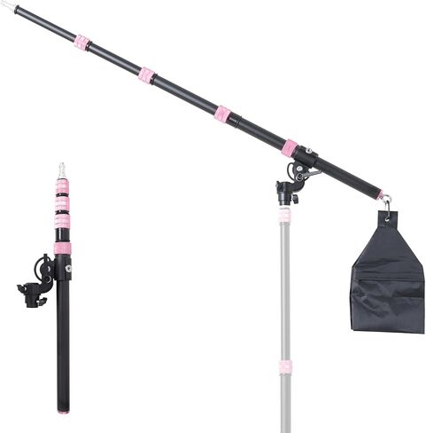 Extension Boom Arm for C Stand and Light Stand - Adjustable 22" to 63" Tripod Extension Arm with Sand Bag and 1/4"-3/8" Screws, Aluminum Tripod Boom Arm for Softbox, Studio Light, Photography Lighting in Saudi Arabia