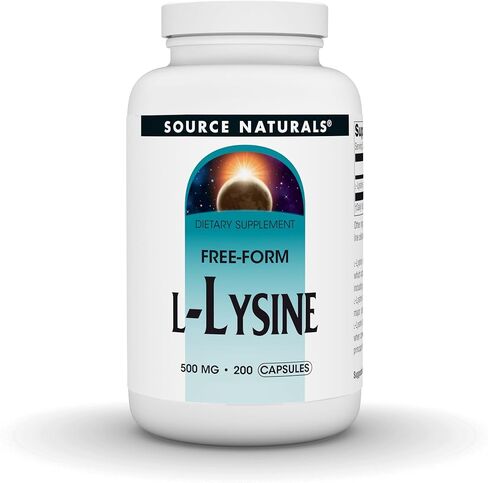 شكل خالٍ من L-Lysine من Source Naturals - مكمل للأحماض الأمينية يدعم تكوين الطاقة والكولاجين - 200 كبسولة in Kuwait