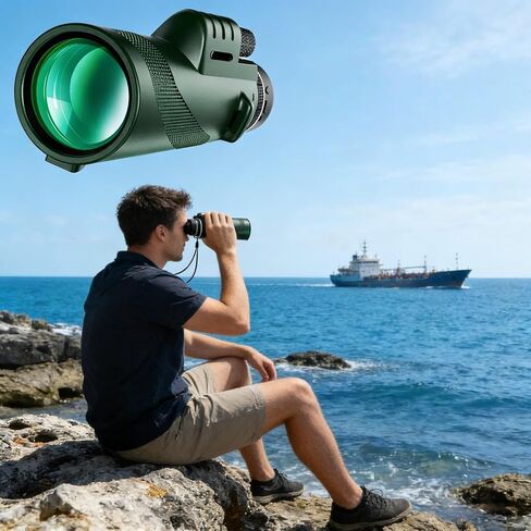 تلسكوب محمول عالي الدقة 40 × 60 مع مشبك هاتف وحامل ثلاثي القوائم، عدسة فيلم خضراء للاستخدام في الهواء الطلق in Kuwait