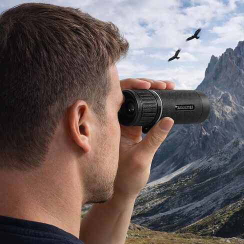 Compact 8X Monocular Portable Handheld Viewing Scope for Outdoor Travel Sightseeing Hiking Camping and Daily Use(Black-Silver) in Saudi Arabia
