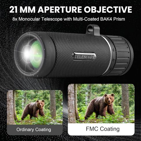 Compact 8X Monocular Portable Handheld Viewing Scope for Outdoor Travel Sightseeing Hiking Camping and Daily Use(Black-Silver) in Saudi Arabia