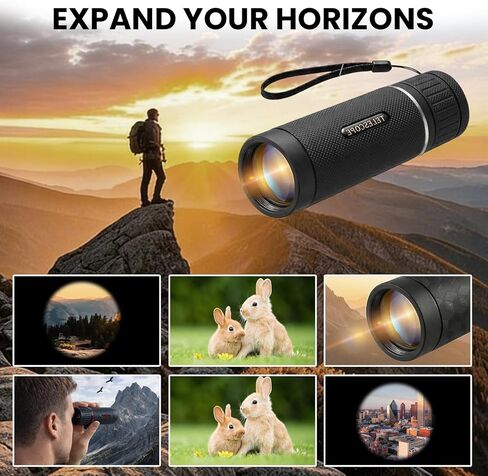 Compact 8X Monocular Portable Handheld Viewing Scope for Outdoor Travel Sightseeing Hiking Camping and Daily Use(Black-Silver) in Saudi Arabia
