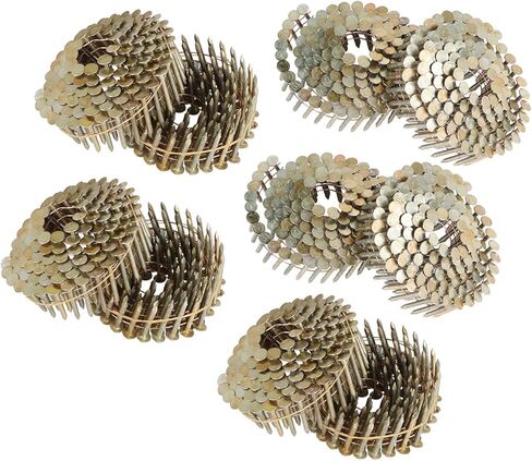 findmall 7200 Count Coil Roofing Nails 1-1/4-Inch x .120-Inch 15-Degree Round Head Wire Weld Collated Smooth Shank Electro Galvanized Coil Roofing Nails for Roofs Lathing and Sheathing Materials in Kuwait