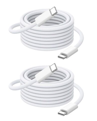 كابل شحن سريع USB C بقوة 240 واط بطول 6.6 أقدام، كابل USBC ناعم منسوج لشاحن MacBook، كابل شحن USB-C يدعم PD3.1/5A و480 ميجابت في الثانية، سلك شاحن USB-C لأجهزة iPad Pro، iPhone 17-15PM [6.6 قدم عبوتان] in Kuwait