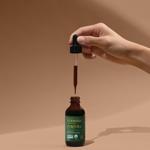 Global Healing Organic Turmeric Curcumin with Black Pepper Extract Liquid Supplement Drops to Support Joint Mobility Relief and Digestive Health - Powered Antioxidant to Support Heart Health - 2 Fl Oz in Saudi Arabia
