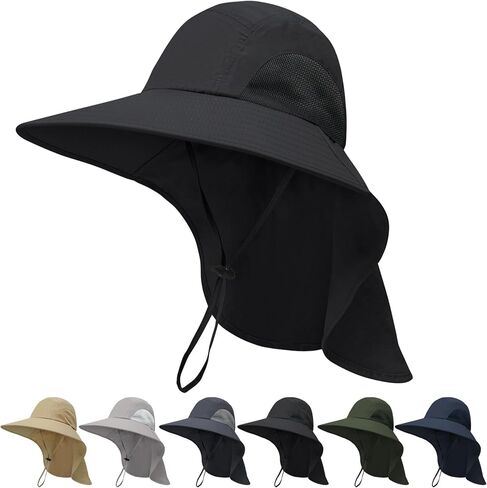 Fishing Hat with Neck Flap for Men Women UV Protection Wide Brim Sun Hat Outdoor Hiking Cap in Saudi Arabia