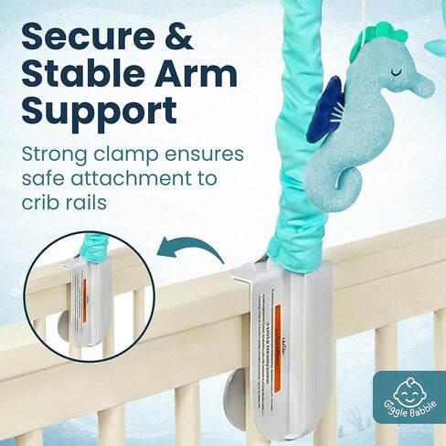 Ocean Baby Mobile with Music – Calming Nautical Crib Mobile with Sea Animals, Soothing Lullabies for Peaceful Sleep, Nursery Decor for Boys or Girls in Kuwait