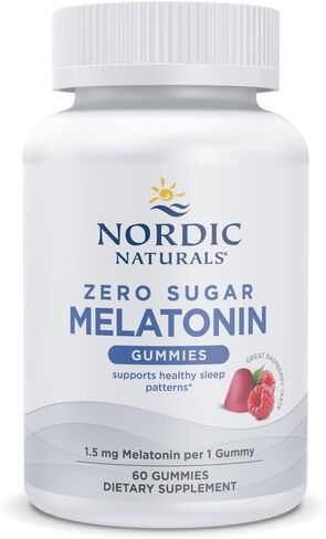 Nordic Naturals Zero Sugar Melatonin Gummies, Raspberry - 60 Gummies - 1.5 mg Melatonin - Great Taste - Restful Sleep, Antioxidant Support - Non-GMO, Vegan - 60 Servings in Kuwait