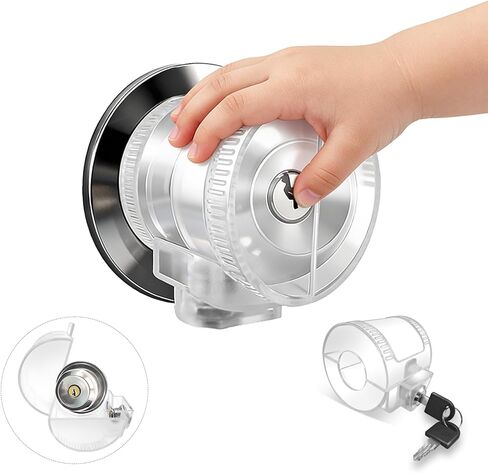Door Knob Safety Self-locking Cover for Kids, 1 Pack,Prevent Childproof Opening,Easy Install&Use,Child Safety Guards & Locks for Standard Round Knobs in Saudi Arabia