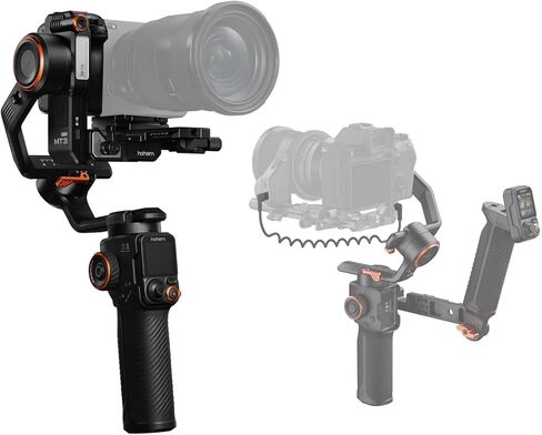 مثبت هوهيم iSteady MT3 Pro Gimbal للكاميرا، انحراف ثلاثي المحاور للكاميرات، الهاتف الذكي، كاميرات الحركة، جهاز تحكم عن بعد بشاشة لمس 1.4 بوصة، ضوء تعبئة CCT وRGB، حمولة 2.5 كجم/5.5 رطل، تتبع الذكاء الاصطناعي، مقبض ملتوي in Kuwait