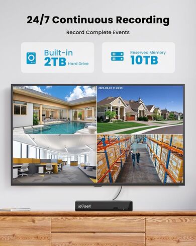 نظام كاميرا أمان ieGeek 8MP PoE مع كاميرات أمان تعمل بالطاقة الشمسية AOV لاسلكية في الهواء الطلق in Kuwait