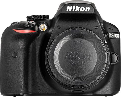 طقم كاميرا نيكون D3400 DSLR 1571 مع عدسة VR مقاس 18-55 مم | مستشعر CMOS بدقة 24.2 ميجابكسل، معالج EXPEED 4، فيديو عالي الدقة بالكامل، بلوتوث SnapBridge، حزمة كاميرا رقمية خفيفة الوزن ومناسبة للمبتدئين in Kuwait