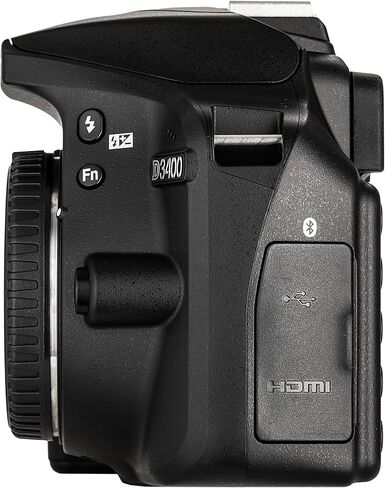 طقم كاميرا نيكون D3400 DSLR 1571 مع عدسة VR مقاس 18-55 مم | مستشعر CMOS بدقة 24.2 ميجابكسل، معالج EXPEED 4، فيديو عالي الدقة بالكامل، بلوتوث SnapBridge، حزمة كاميرا رقمية خفيفة الوزن ومناسبة للمبتدئين in Kuwait