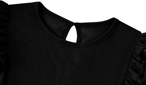 Toddler Girls Blouse Ruffle Sleeve Short Sleeve Basic T Shirt Casual Plain Solid Tee Tops in Kuwait