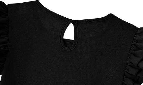 Toddler Girls Blouse Ruffle Sleeve Short Sleeve Basic T Shirt Casual Plain Solid Tee Tops in Kuwait